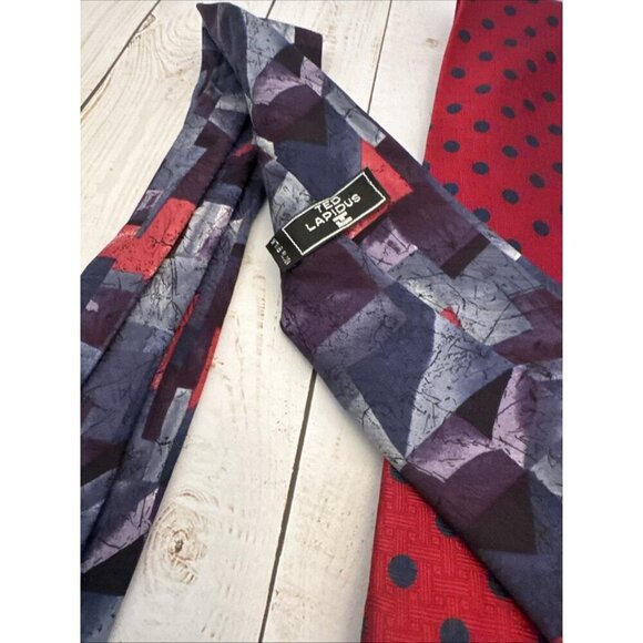 Mens Tie Bundle Lot Of 8 Silk Tom James Tommy Hilfiger NWT Ted Lapious Etc VGUC - Picture 7 of 11